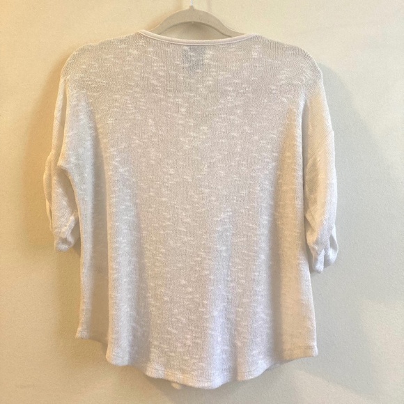 C&C California White Lightweight Short Sleeve Sweater Lagenlook - Picture 3 of 8